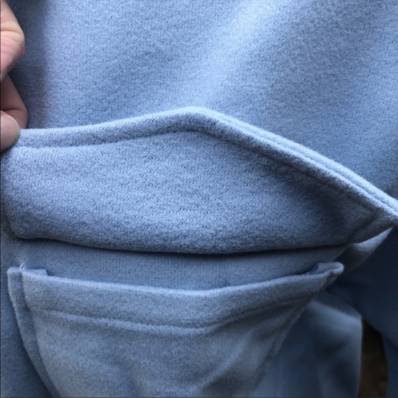 Boyfriend Jacket blue button up jacket over shirt front pockets - Picture 11 of 13